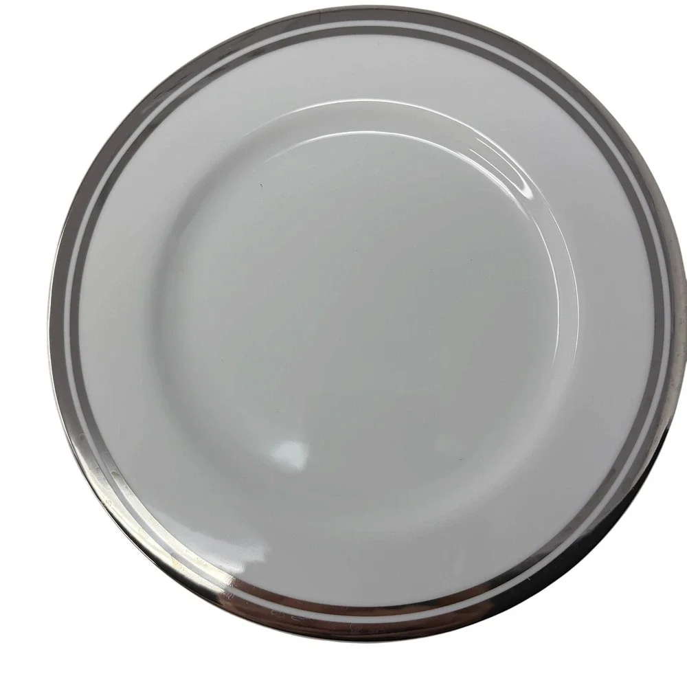 Royal Doulton Pure Platinum Dinner Salad Plates Set of 8 Fine Porcelain 2006